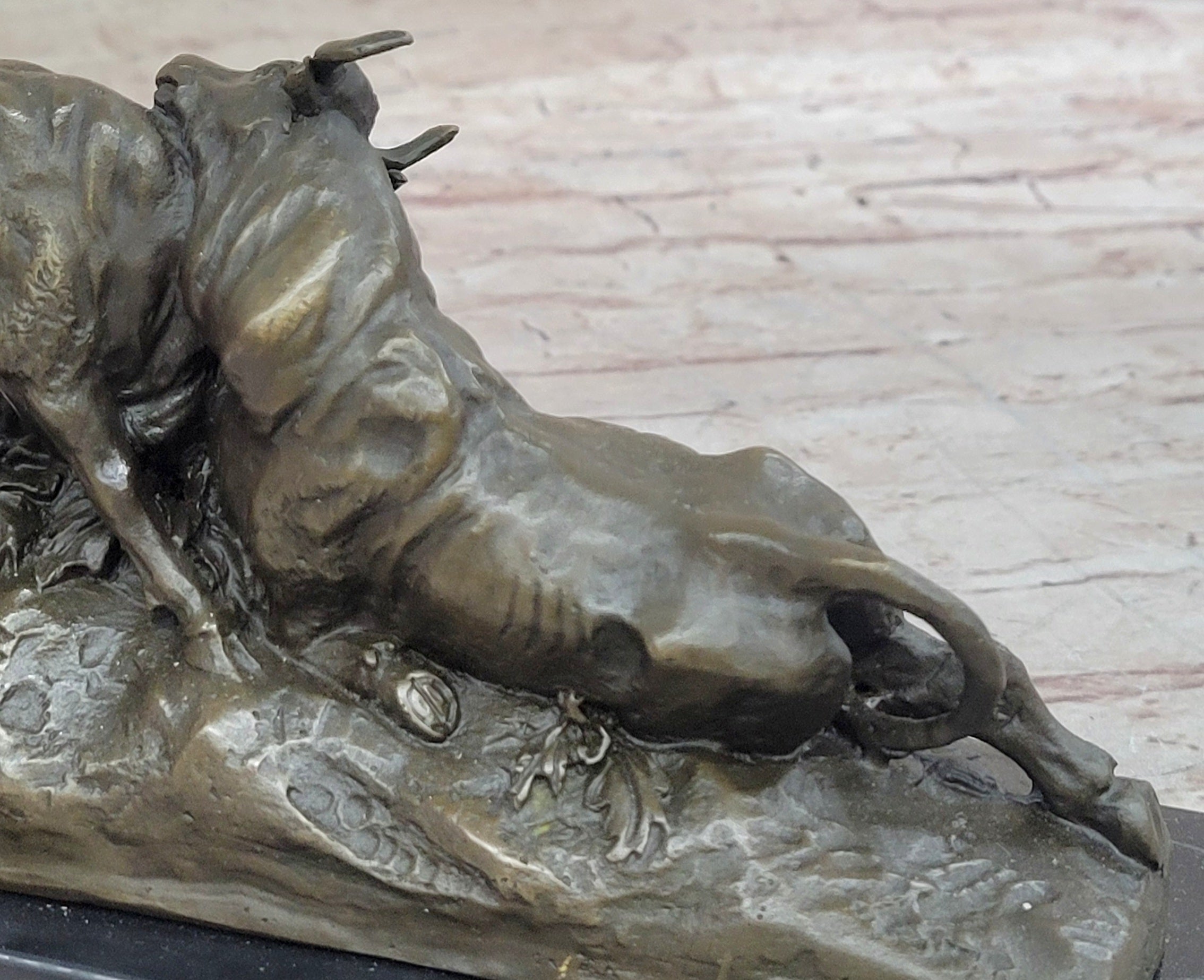 COMBAT DE TAUREAUX by Clesinger Bulls Fighting Bronze Statue Sculpture 5" x 10"