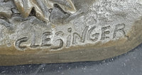 COMBAT DE TAUREAUX by Clesinger Bulls Fighting Bronze Statue Sculpture 5" x 10"