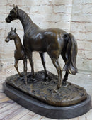 PJ Mene Horse & Foal Bronze Sculpture 14" x 17"