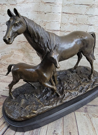 PJ Mene Horse & Foal Bronze Sculpture 14" x 17"