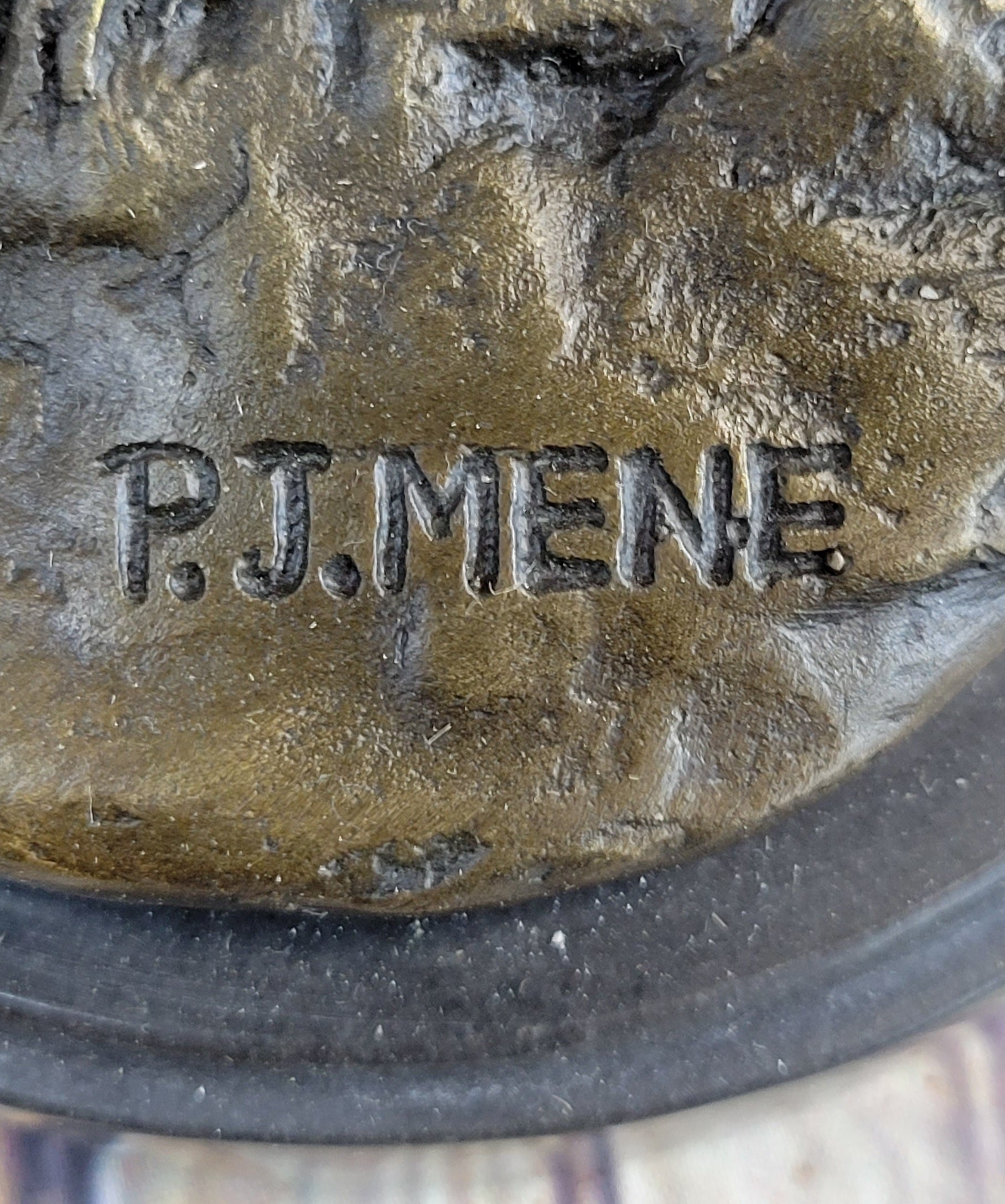 PJ Mene Horse & Foal Bronze Sculpture 14" x 17"