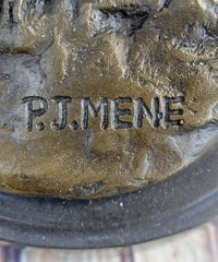 PJ Mene Horse & Foal Bronze Sculpture 14" x 17"