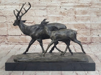 Deer Buck Elk Doe Fawn Caribou Reindeer Bronze 11" x 13"