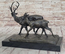 Deer Buck Elk Doe Fawn Caribou Reindeer Bronze 11" x 13"