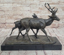Deer Buck Elk Doe Fawn Caribou Reindeer Bronze 11" x 13"