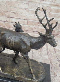 Deer Buck Elk Doe Fawn Caribou Reindeer Bronze 11" x 13"