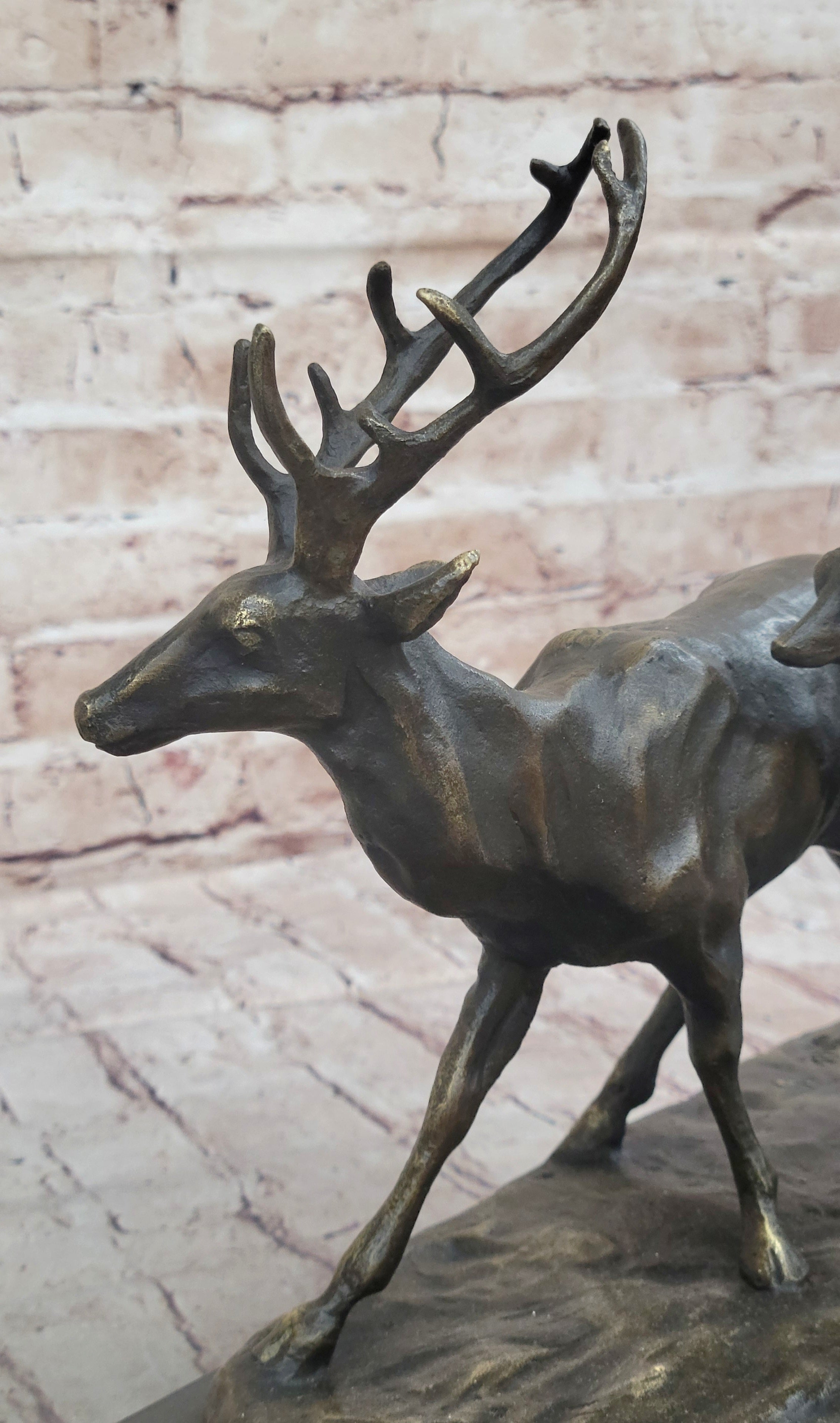 Deer Buck Elk Doe Fawn Caribou Reindeer Bronze 11" x 13"