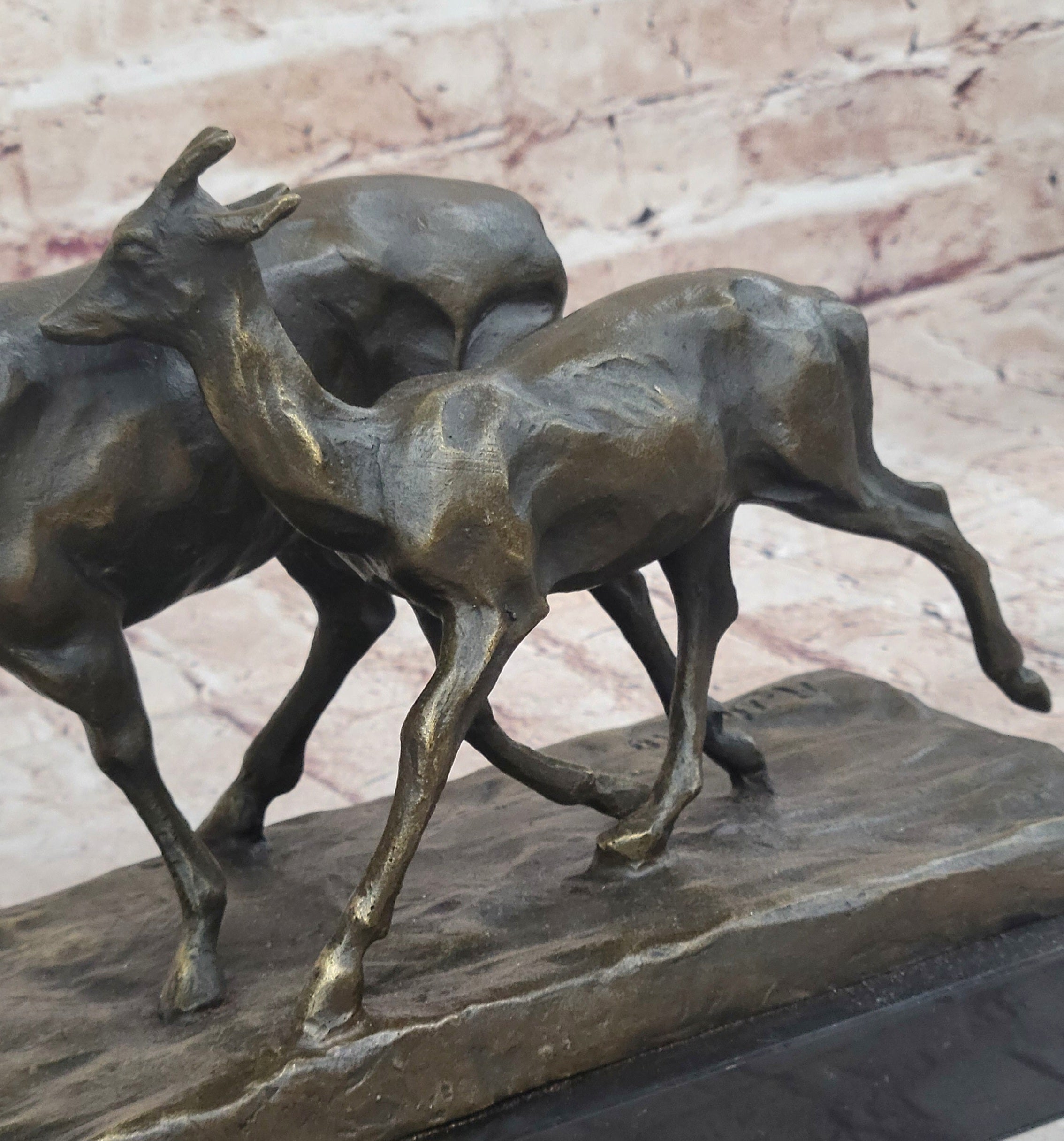 Deer Buck Elk Doe Fawn Caribou Reindeer Bronze 11" x 13"