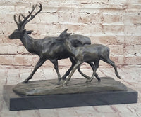 Deer Buck Elk Doe Fawn Caribou Reindeer Bronze 11" x 13"