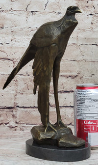 Bird of Prey Vulture Bronze Sculpture on Marble Base 10" x 9"