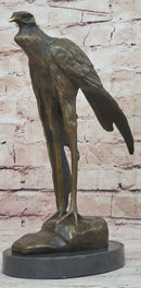 Bird of Prey Vulture Bronze Sculpture on Marble Base 10" x 9"