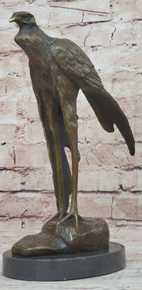 Bird of Prey Vulture Bronze Sculpture on Marble Base 10" x 9"