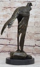 Bird of Prey Vulture Bronze Sculpture on Marble Base 10" x 9"