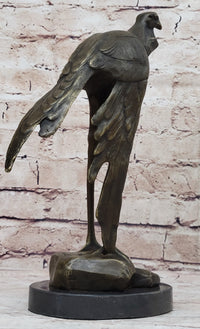 Bird of Prey Vulture Bronze Sculpture on Marble Base 10" x 9"