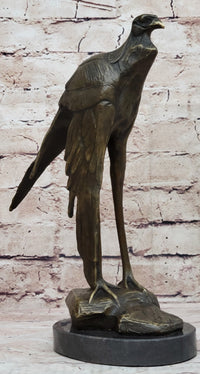 Bird of Prey Vulture Bronze Sculpture on Marble Base 10" x 9"