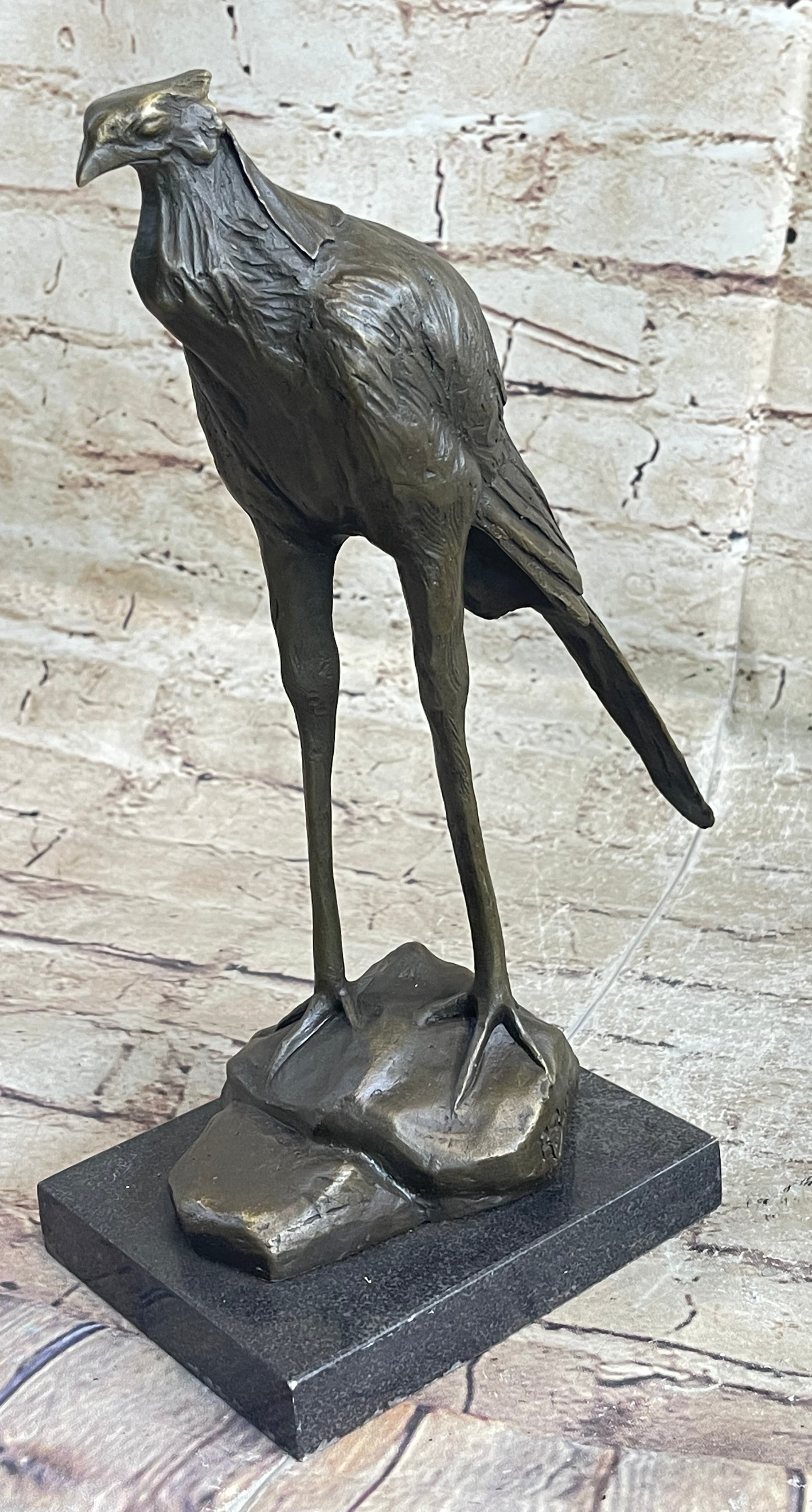 Handmade Bronze Sculpture, Statue STORK EXOTIC BRONZE Gift