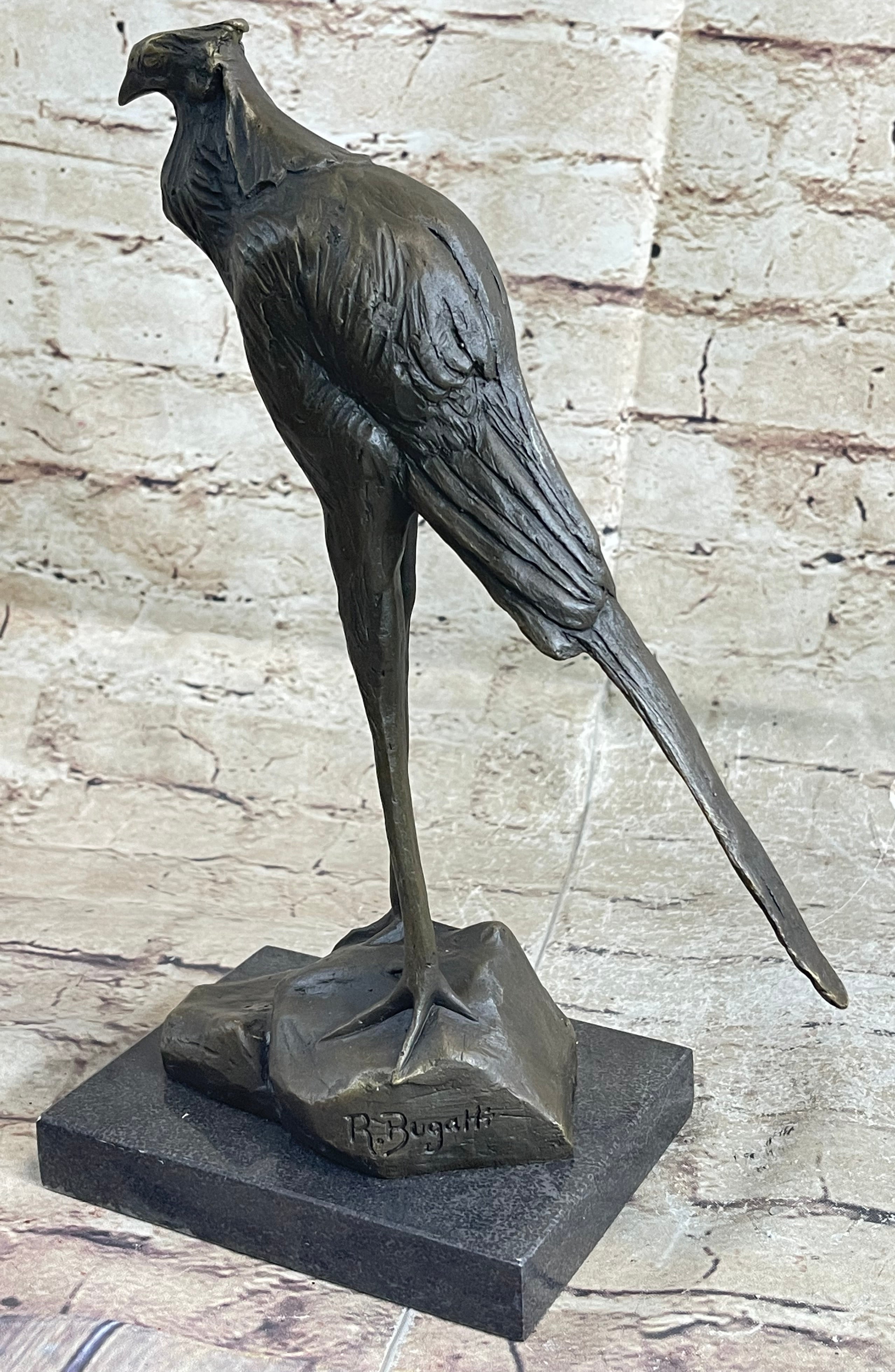 Handmade Bronze Sculpture, Statue STORK EXOTIC BRONZE Gift