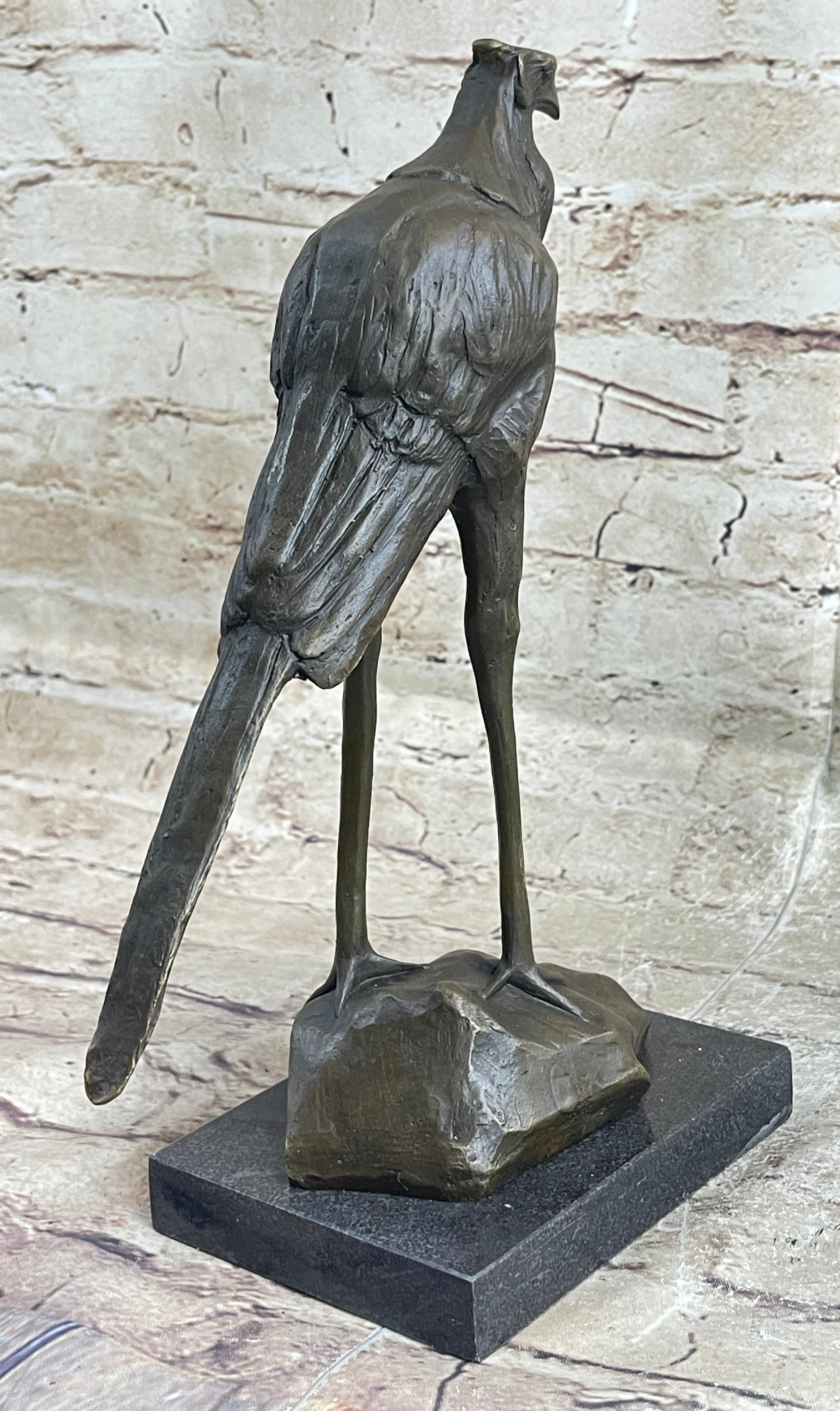 Handmade Bronze Sculpture, Statue STORK EXOTIC BRONZE Gift