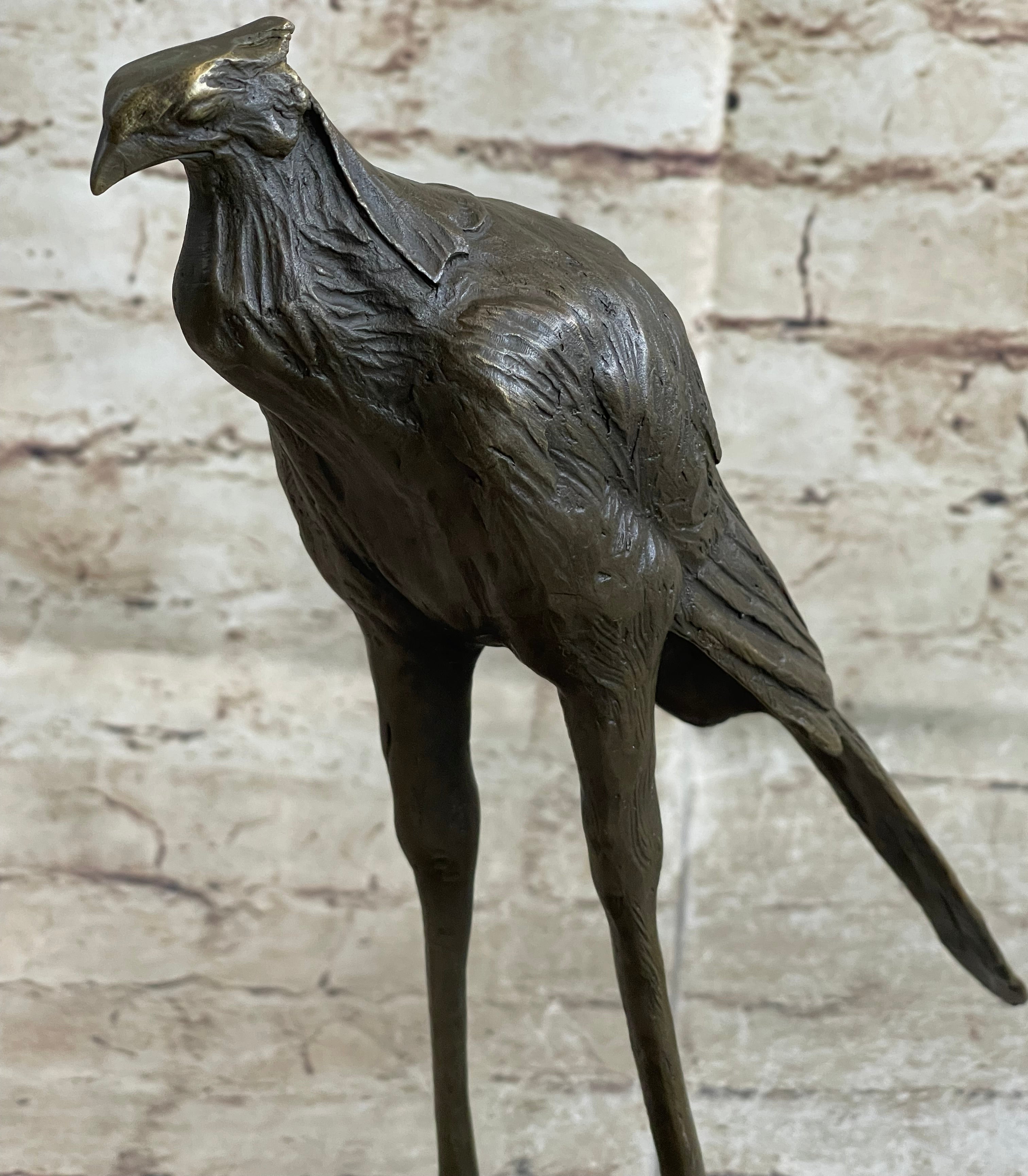 Handmade Bronze Sculpture, Statue STORK EXOTIC BRONZE Gift