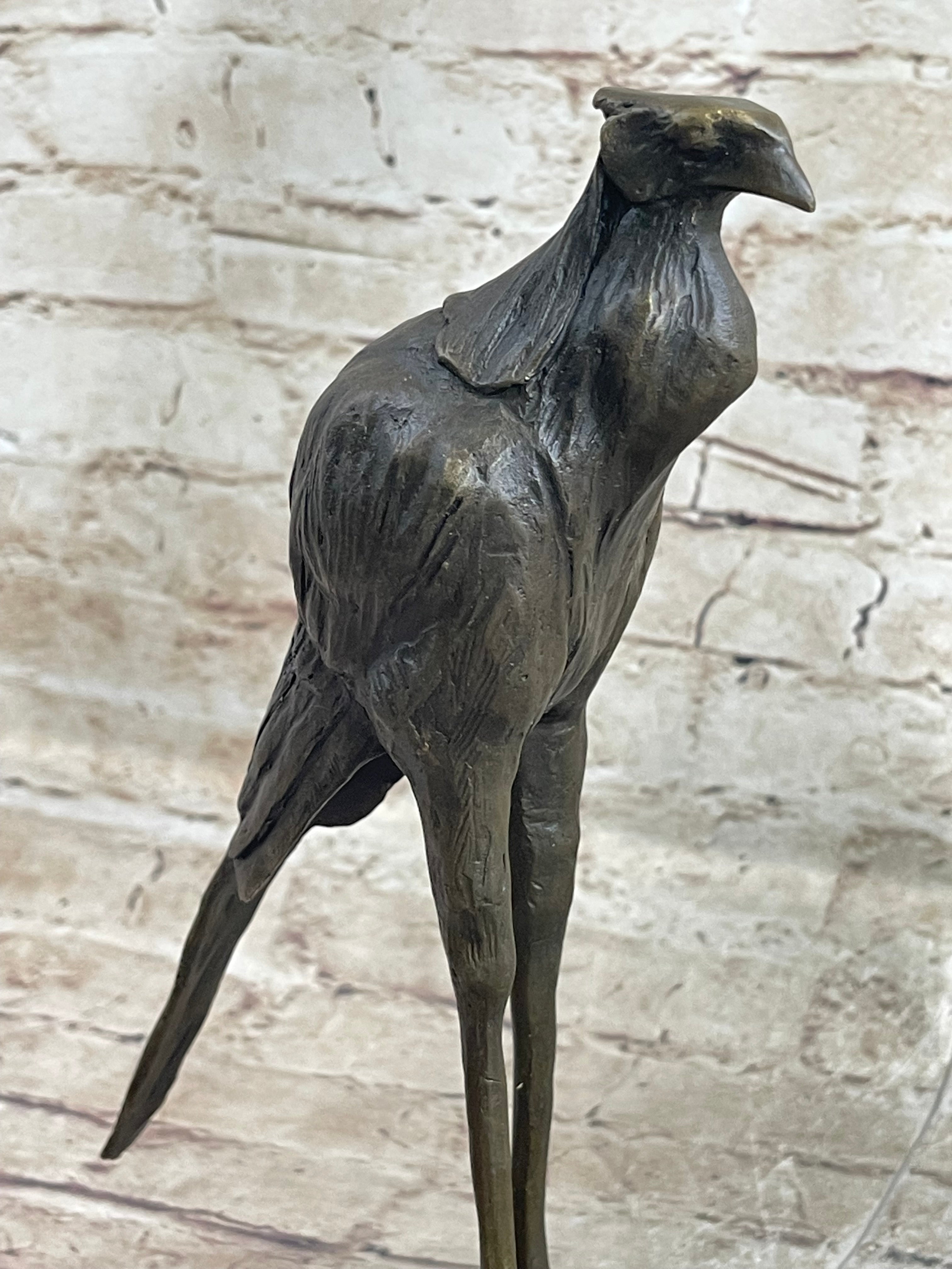 Handmade Bronze Sculpture, Statue STORK EXOTIC BRONZE Gift