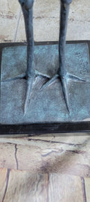 Hot Cast Bronze Stork Sculpture on Marble Base