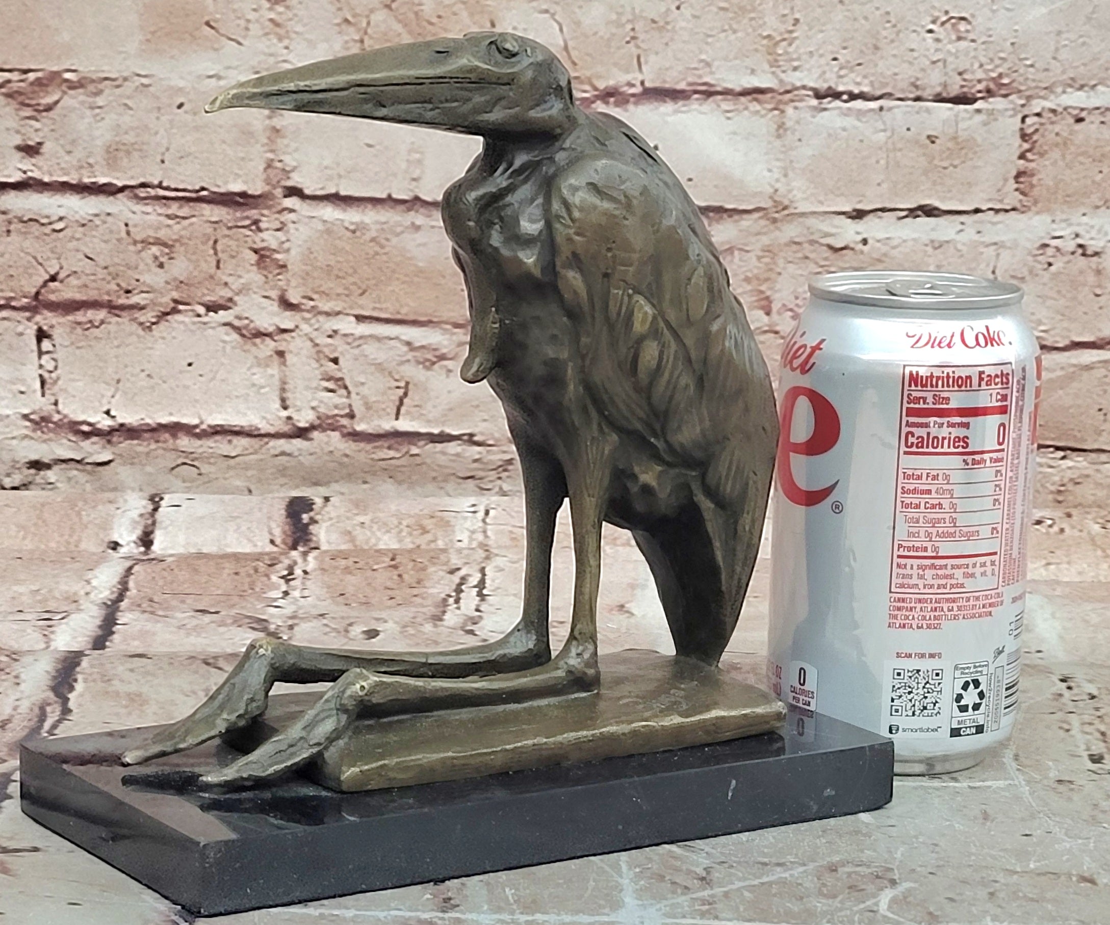 Rembrandt Bugatti Sculpture Marabou Stork Signed Animal Artwork Figurine