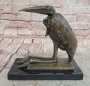 Rembrandt Bugatti Sculpture Marabou Stork Signed Animal Artwork Figurine