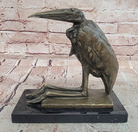 Rembrandt Bugatti Sculpture Marabou Stork Signed Animal Artwork Figurine