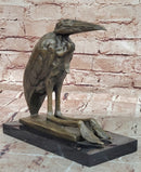 Rembrandt Bugatti Sculpture Marabou Stork Signed Animal Artwork Figurine