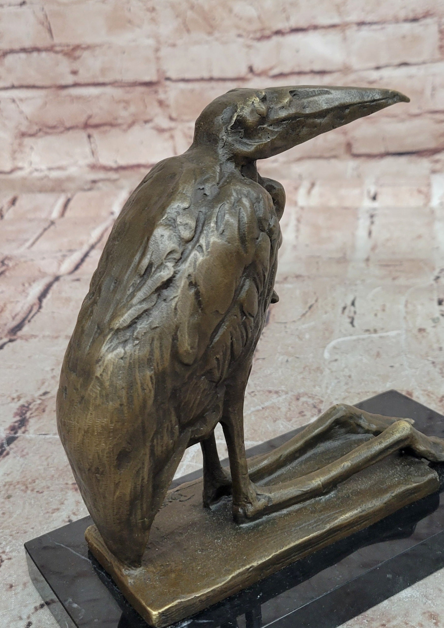 Rembrandt Bugatti Sculpture Marabou Stork Signed Animal Artwork Figurine