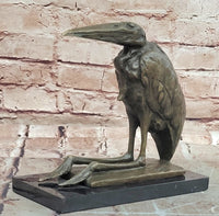 Rembrandt Bugatti Sculpture Marabou Stork Signed Animal Artwork Figurine