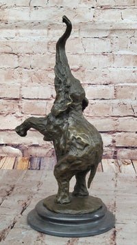 Majestic Rearing Elephant Bronze – Wildlife Sculpture on Marble