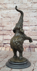 Majestic Rearing Elephant Bronze – Wildlife Sculpture on Marble