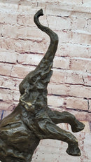 Majestic Rearing Elephant Bronze – Wildlife Sculpture on Marble