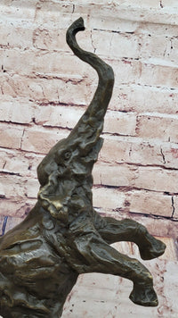 Majestic Rearing Elephant Bronze – Wildlife Sculpture on Marble