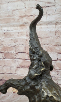 Majestic Rearing Elephant Bronze – Wildlife Sculpture on Marble