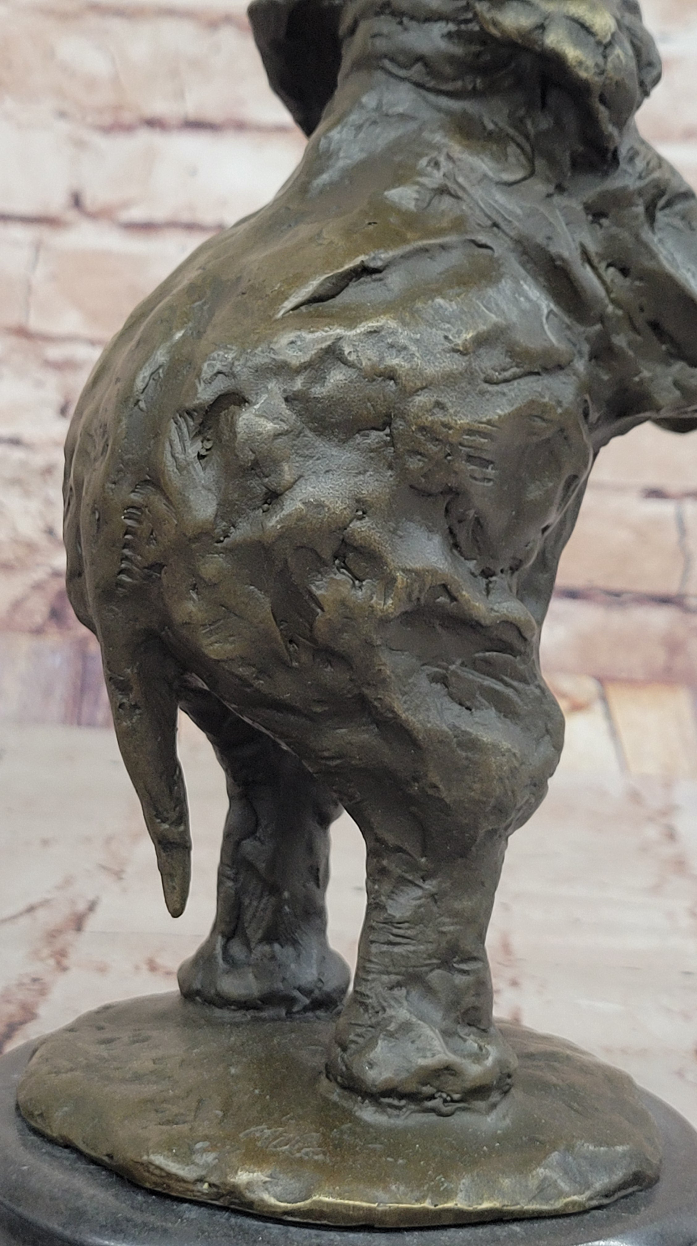 Majestic Rearing Elephant Bronze – Wildlife Sculpture on Marble