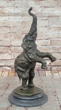 Majestic Rearing Elephant Bronze – Wildlife Sculpture on Marble