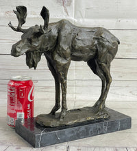 Milo Moose Bronze Sculpture on Marble Base
