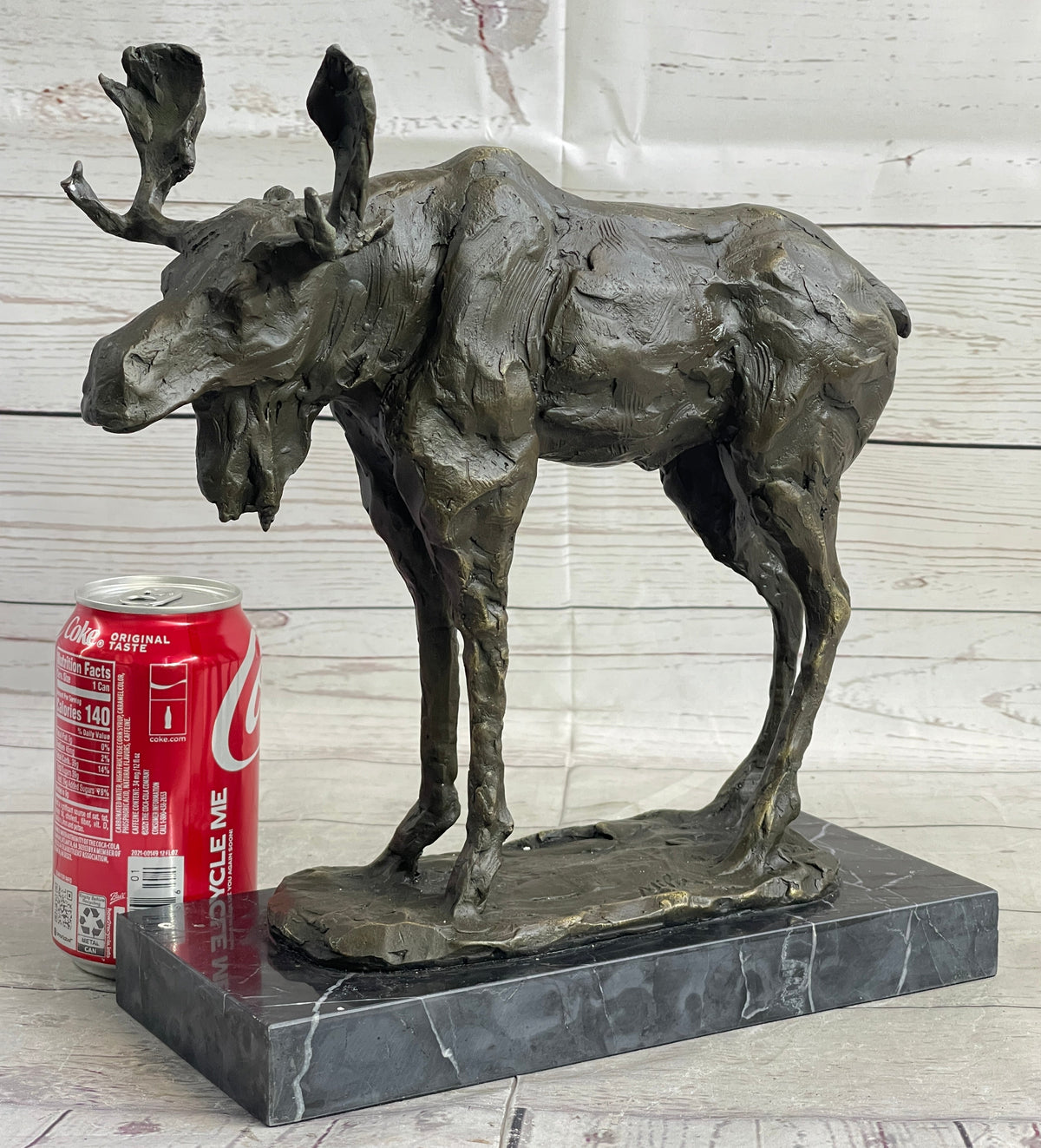 Milo Moose Bronze Sculpture on Marble Base
