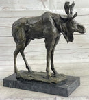 Milo Moose Bronze Sculpture on Marble Base