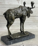 Milo Moose Bronze Sculpture on Marble Base