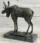 Milo Moose Bronze Sculpture on Marble Base