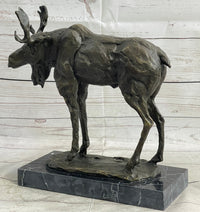 Milo Moose Bronze Sculpture on Marble Base