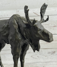Milo Moose Bronze Sculpture on Marble Base