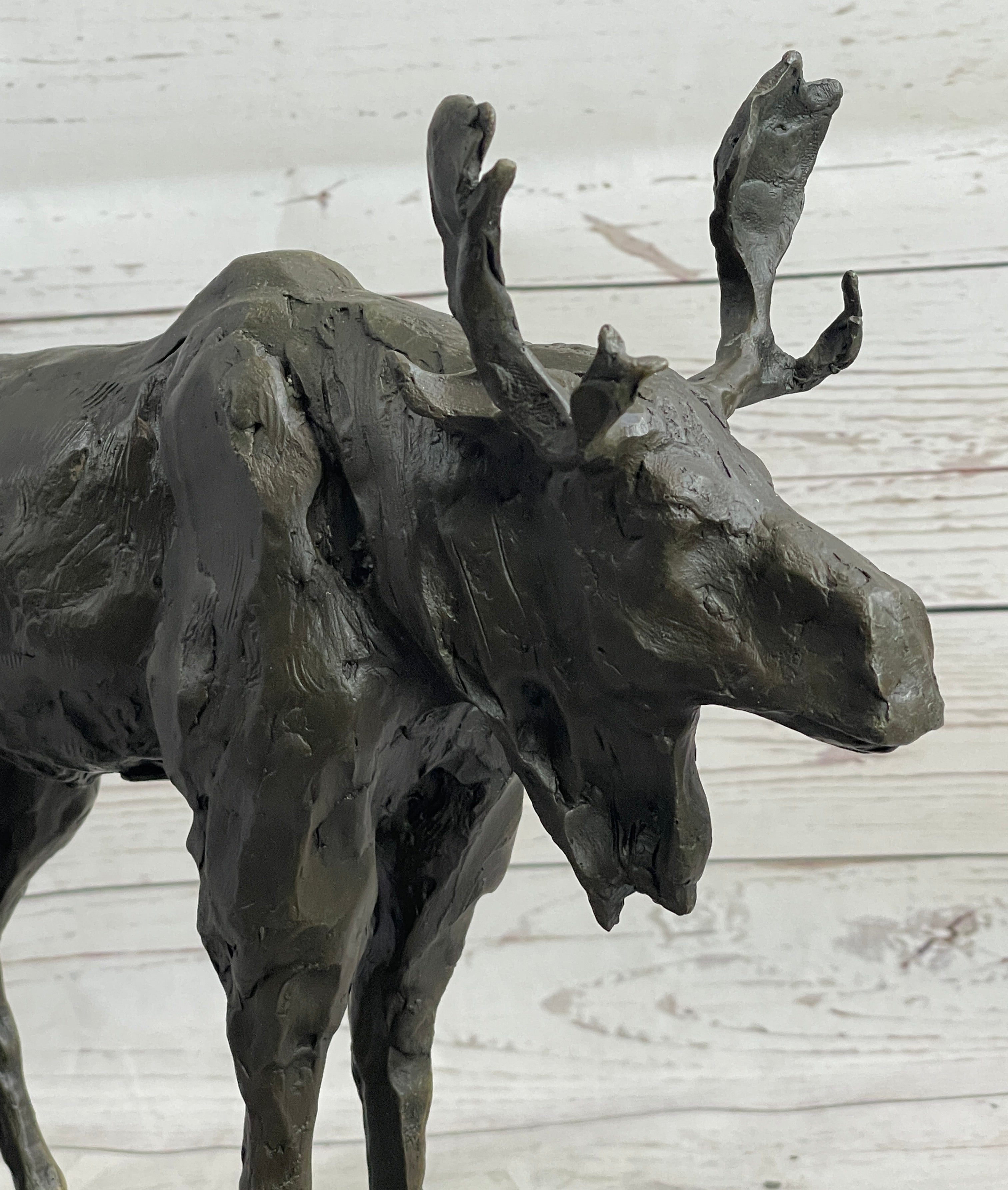 Milo Moose Bronze Sculpture on Marble Base