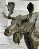 Milo Moose Bronze Sculpture on Marble Base