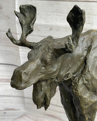 Milo Moose Bronze Sculpture on Marble Base