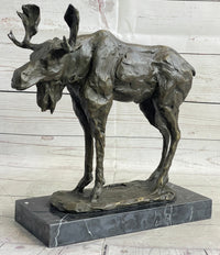 Milo Moose Bronze Sculpture on Marble Base