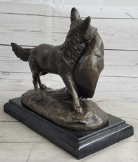 Emile Truffot Poacher Fox & Pheasant Bronze 10" x 3"